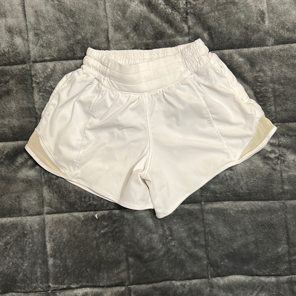 White Size 2 Tall Lululemon Hotty Hot Shorts